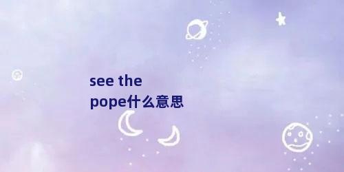 see the pope什么意思